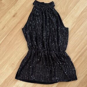 Black House White Market Sequin Peplum Top